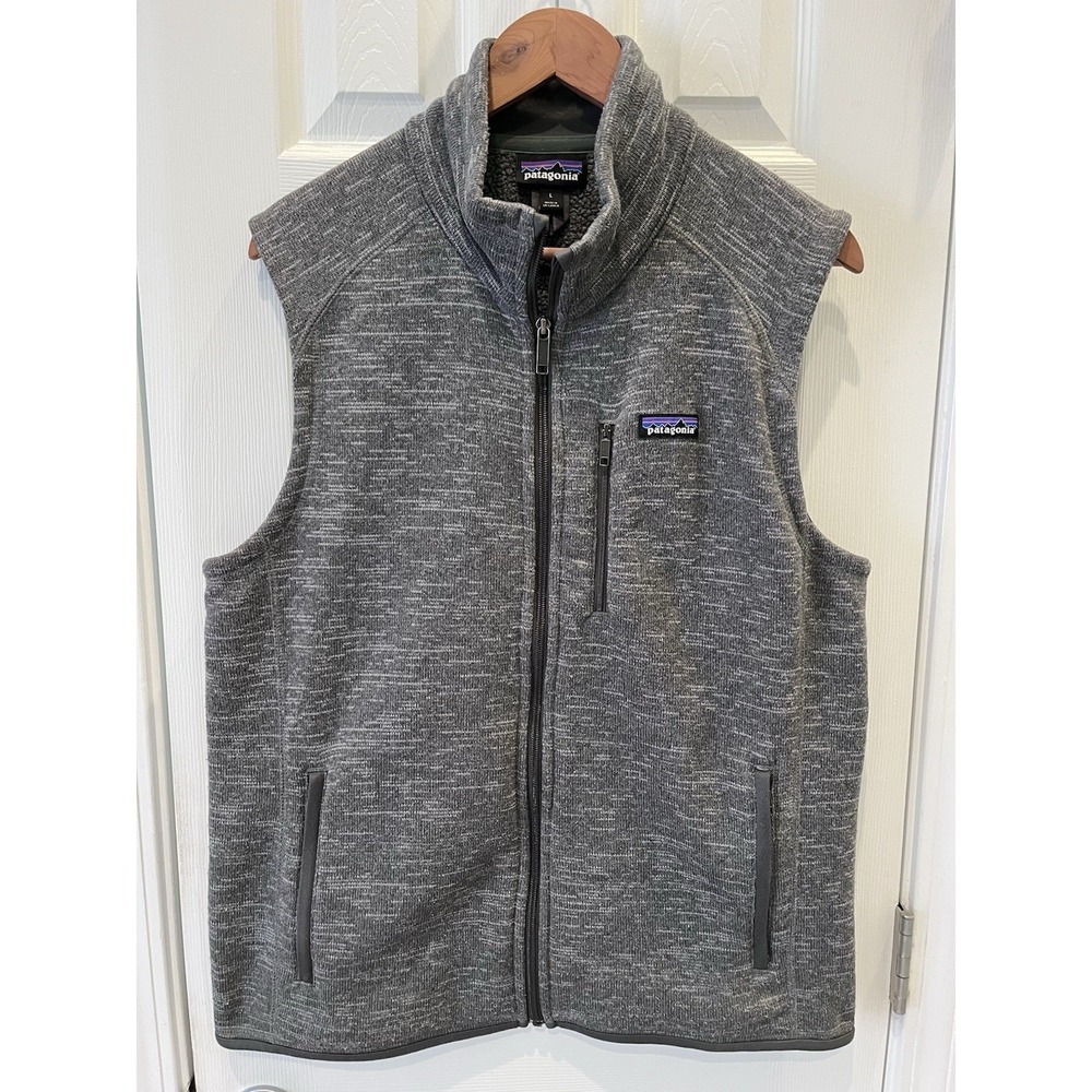 Patagonia Better Sweater Vest Mens L Gray Full Zip Fleece Zip Pockets 25881